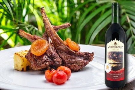 Herb-Crusted Lamb Chops with Merlot